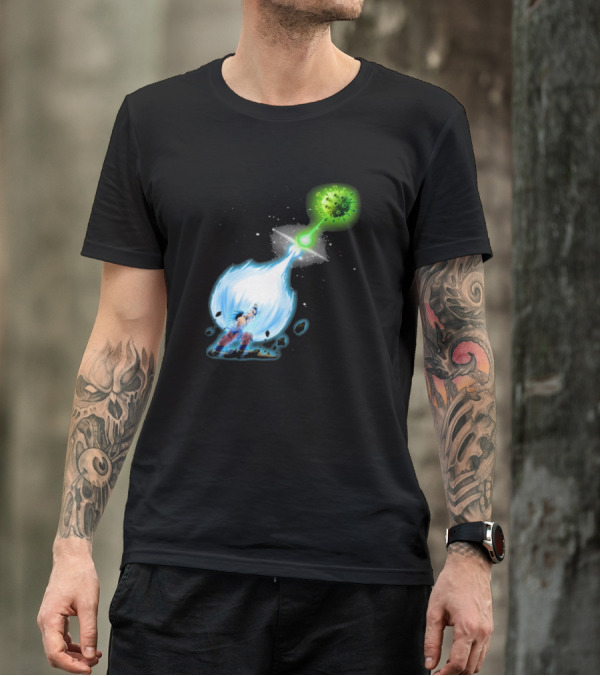 Ka Me Ha Me Ha Goku Battles Green Virus With Power Blast T-Shirt