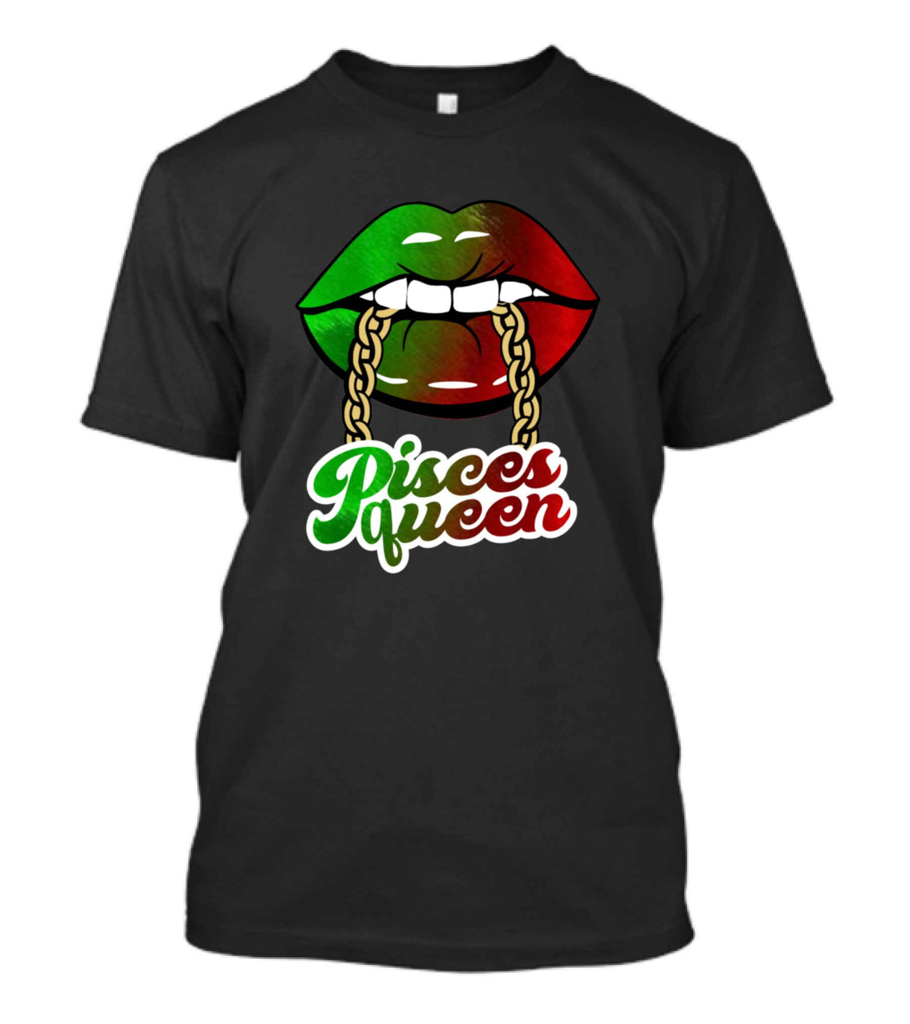 Pisces Queen African Colors Lips BLM Birthday Woman T-Shirt