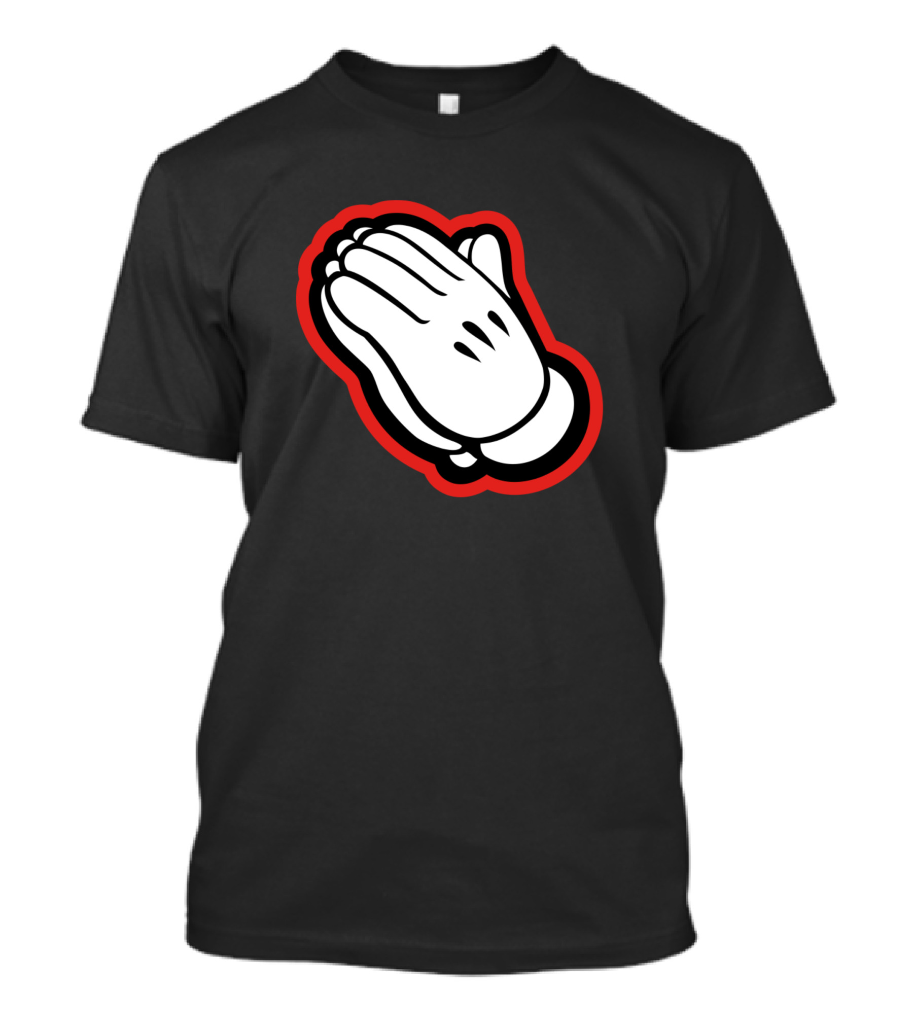 Praying Hands Red Cartoon T-Shirt