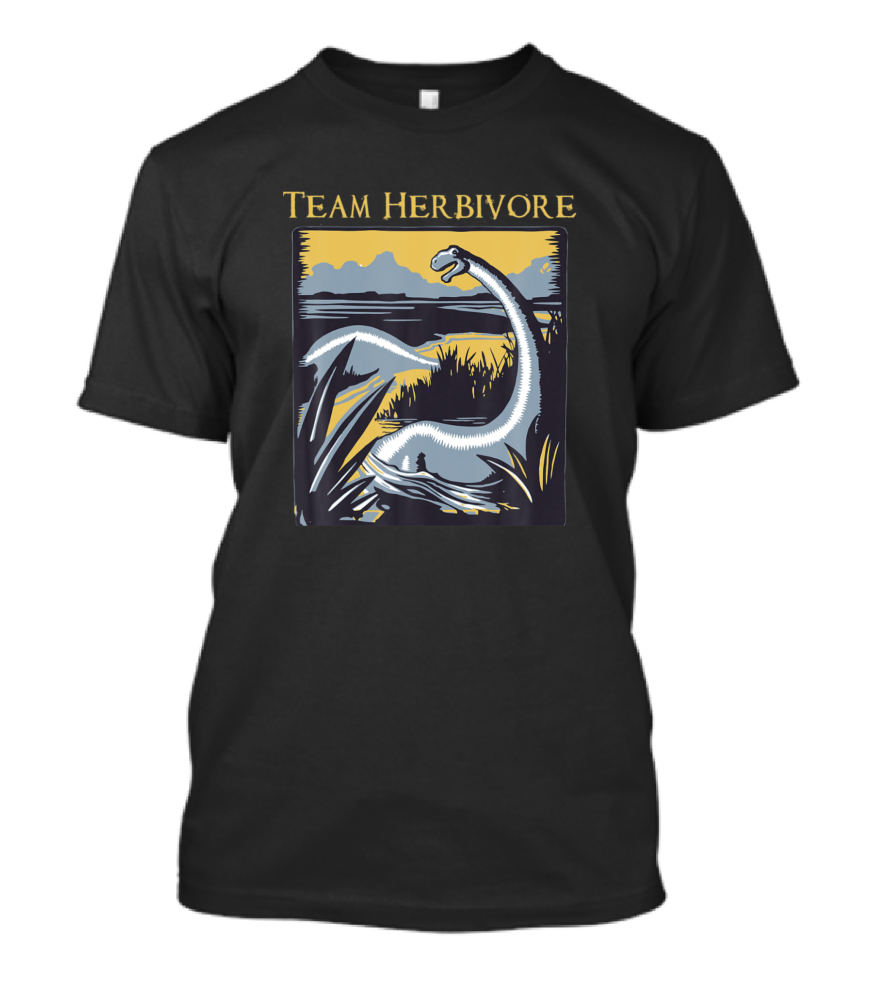 Team Herbivore Retro Dinosaur Vegan Vegetarian Funny T-Shirt