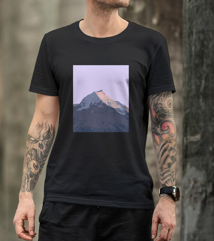 Snowy Mountain Blue Sky Dawn Vista T-Shirt