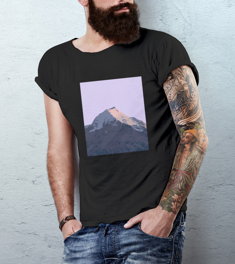 Snowy Mountain Blue Sky Dawn Vista T-Shirt