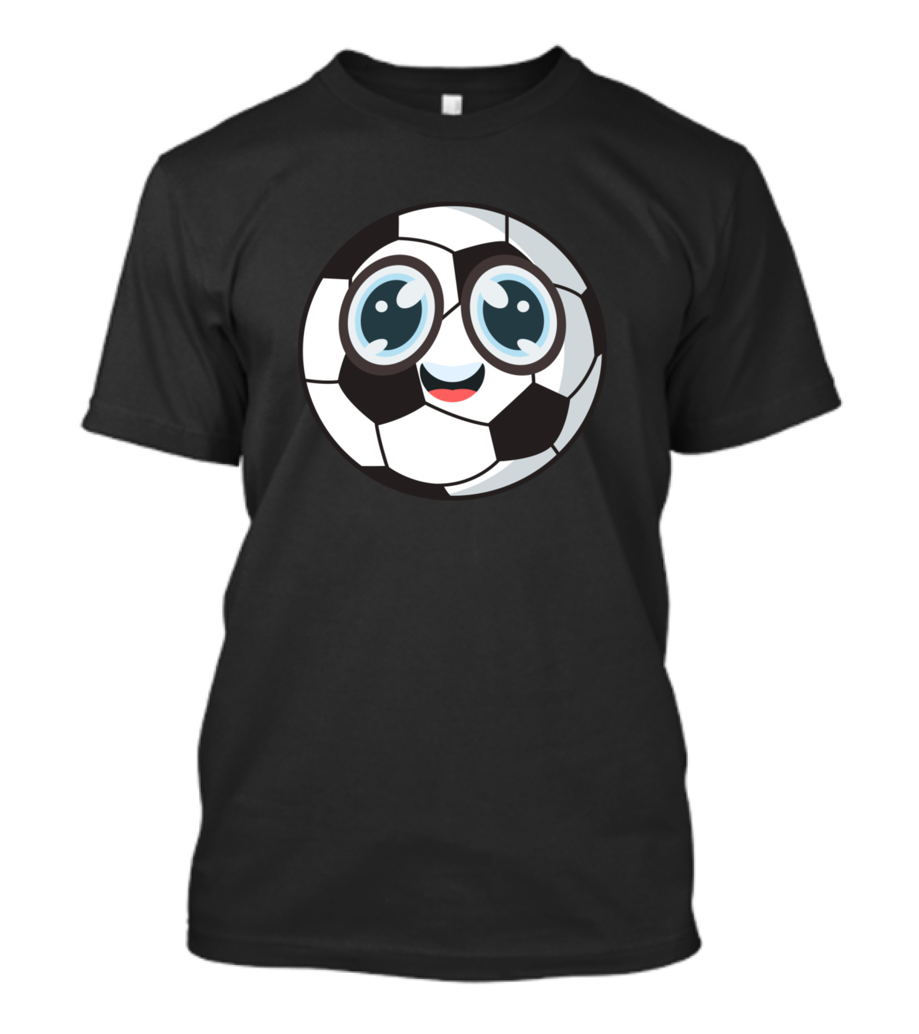 Soccer Ball Cartoon Face With Big Eyes And Smile T-Shirt