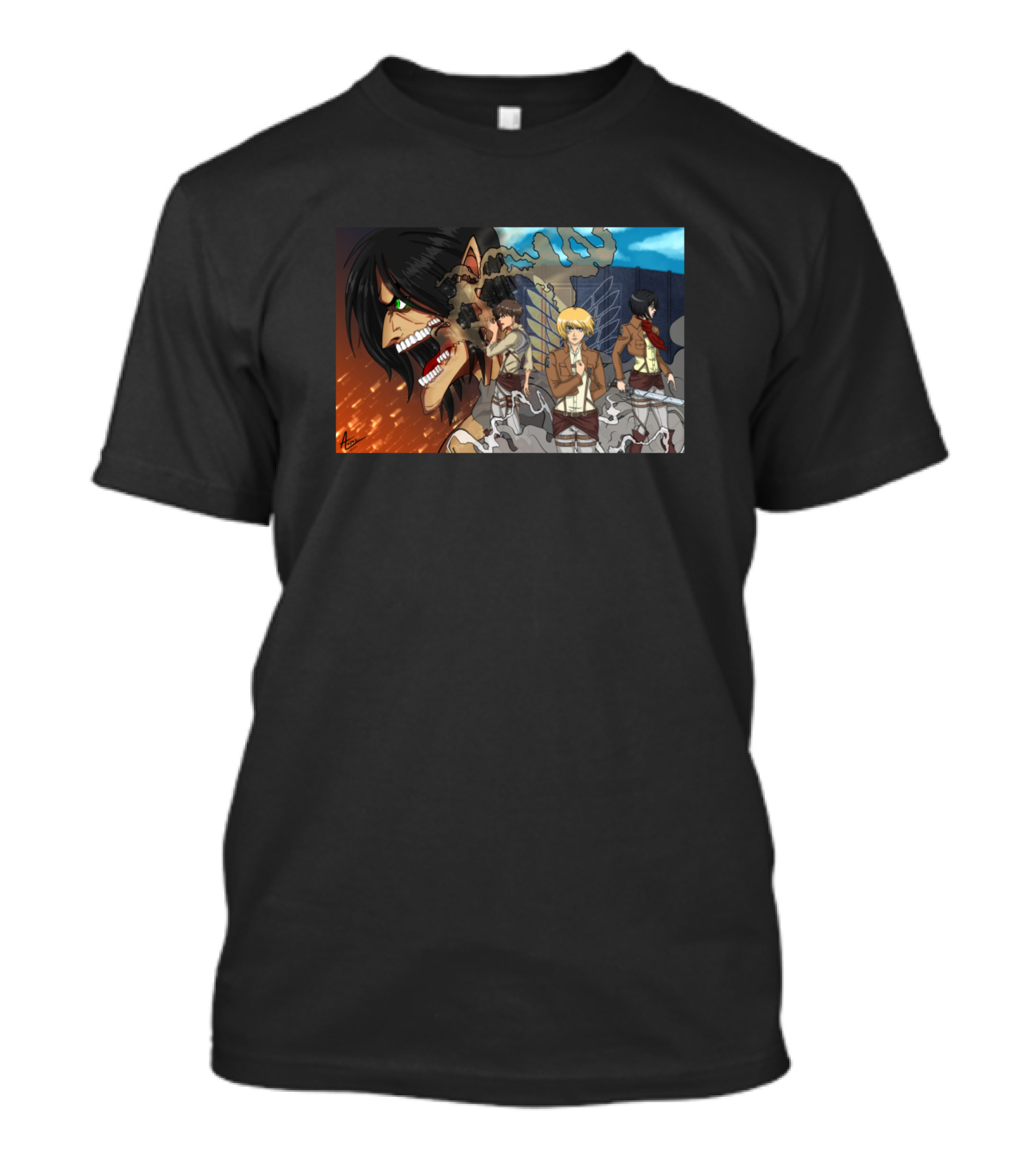 Titan Attack Character Group Battle Scene T-Shirt