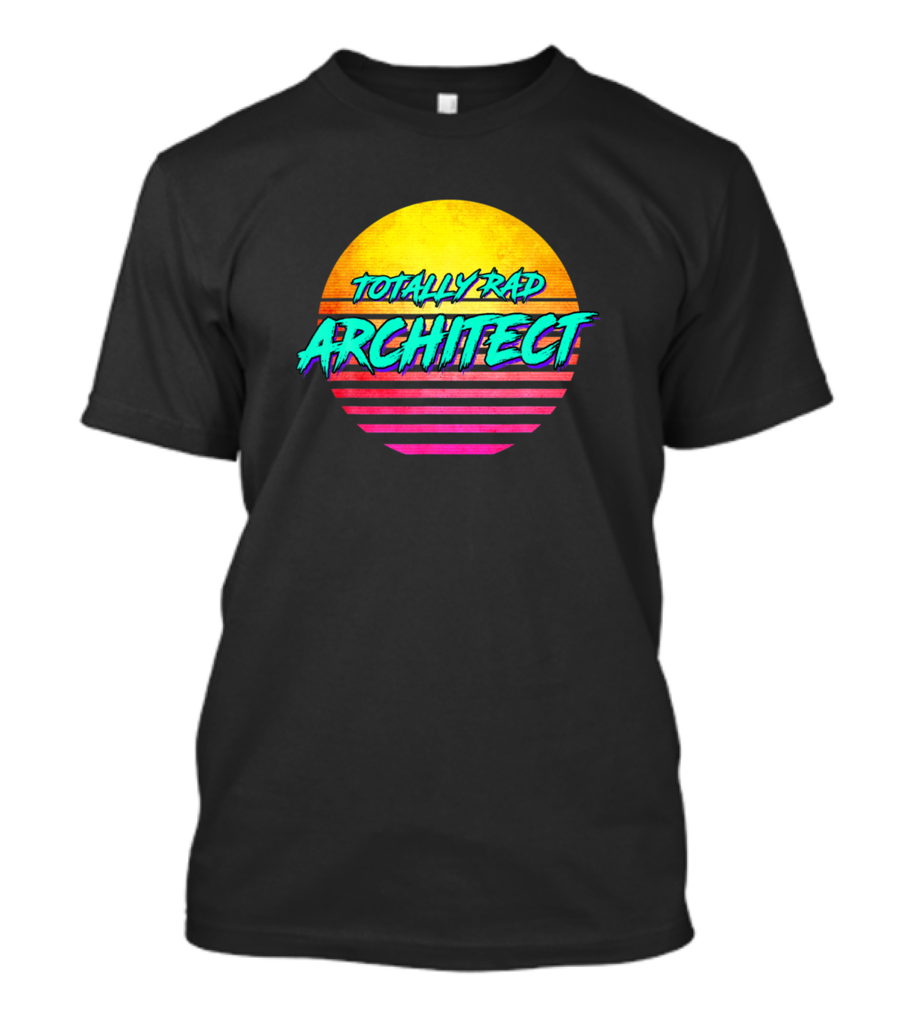 Totally Rad Architect Retro Neon Sunset T-Shirt