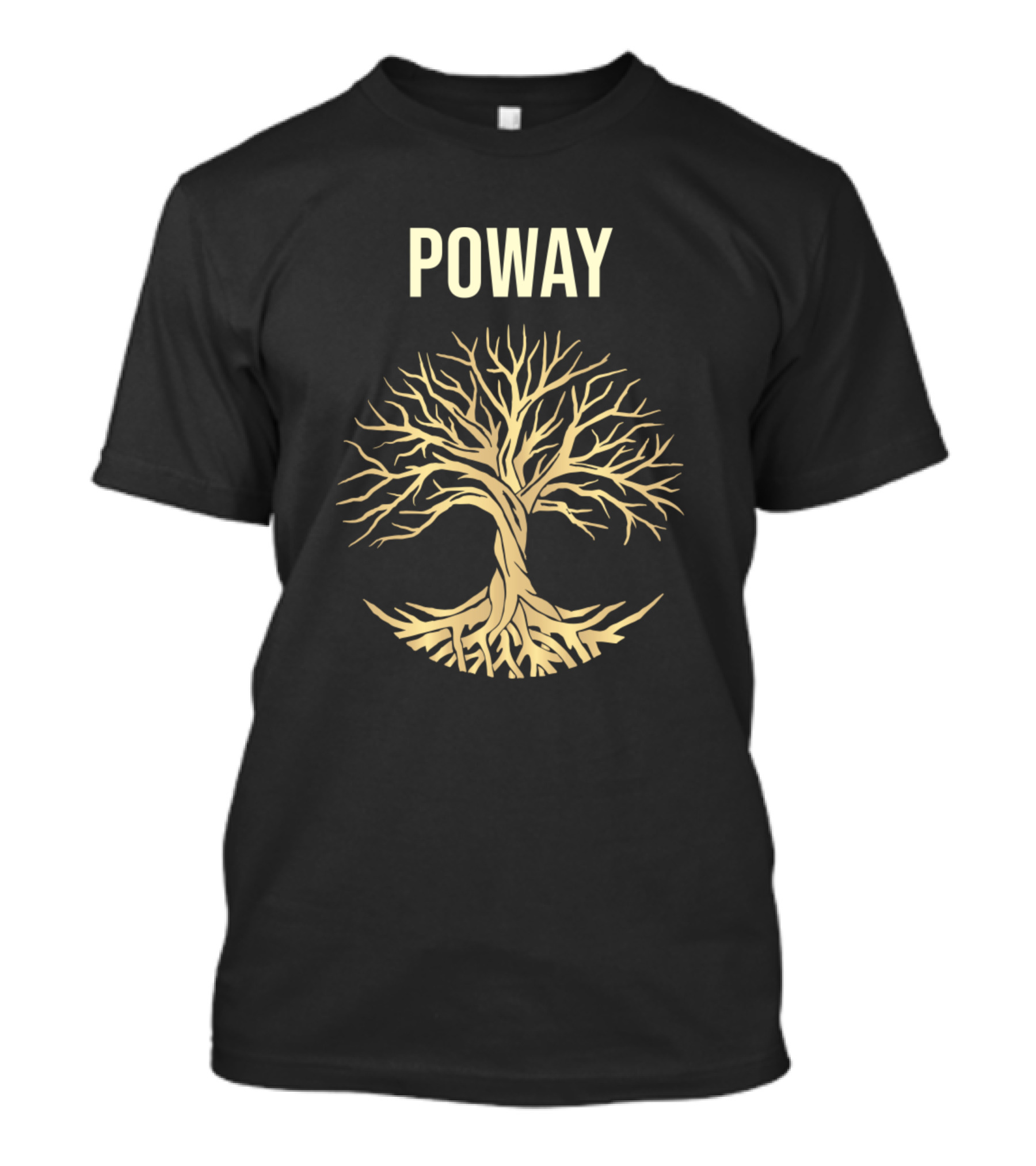 Poway Gold Tree Of Life Circular Emblem T-Shirt