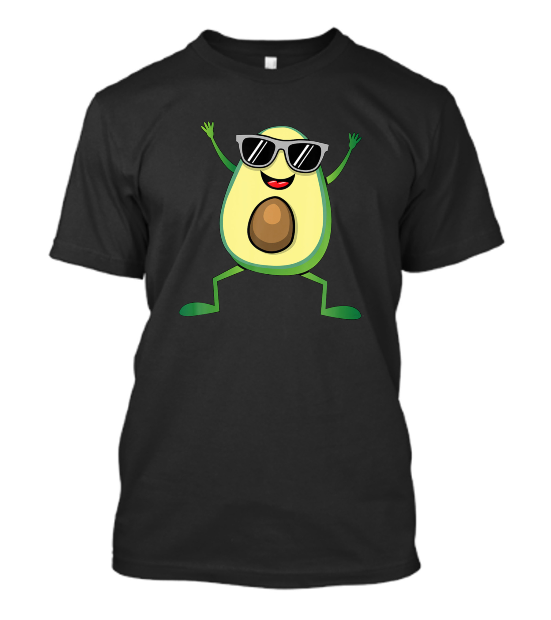 Vegan Food Cute Dancing Avocado Guacamole With Sunglasses T-Shirt