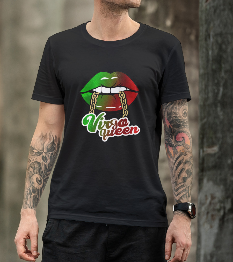 Virgo Queen African Colors Lips Birthday T-Shirt