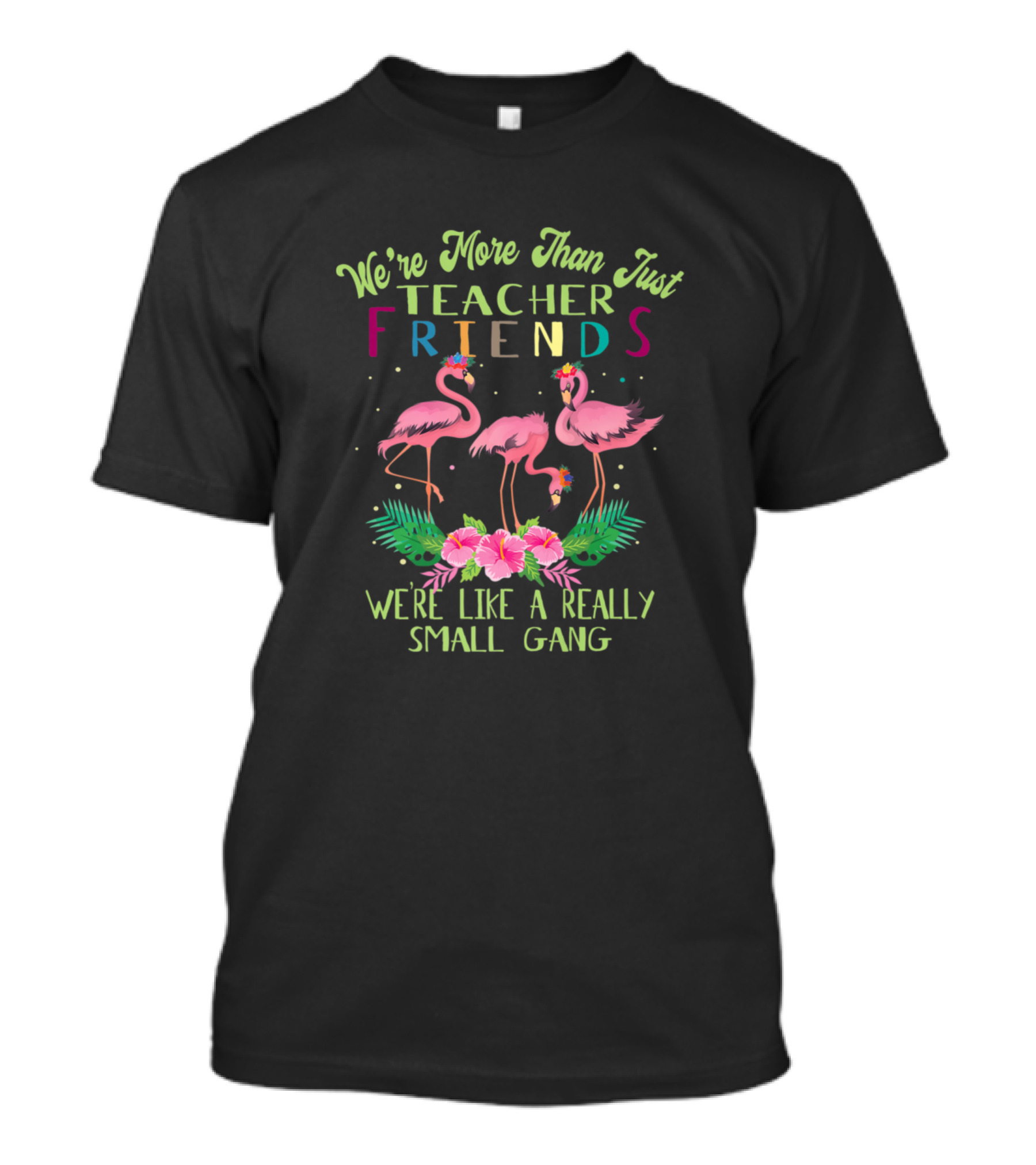 We're More Than Just Teacher Friends Flamingo Like A Really Small Gang T-Shirt