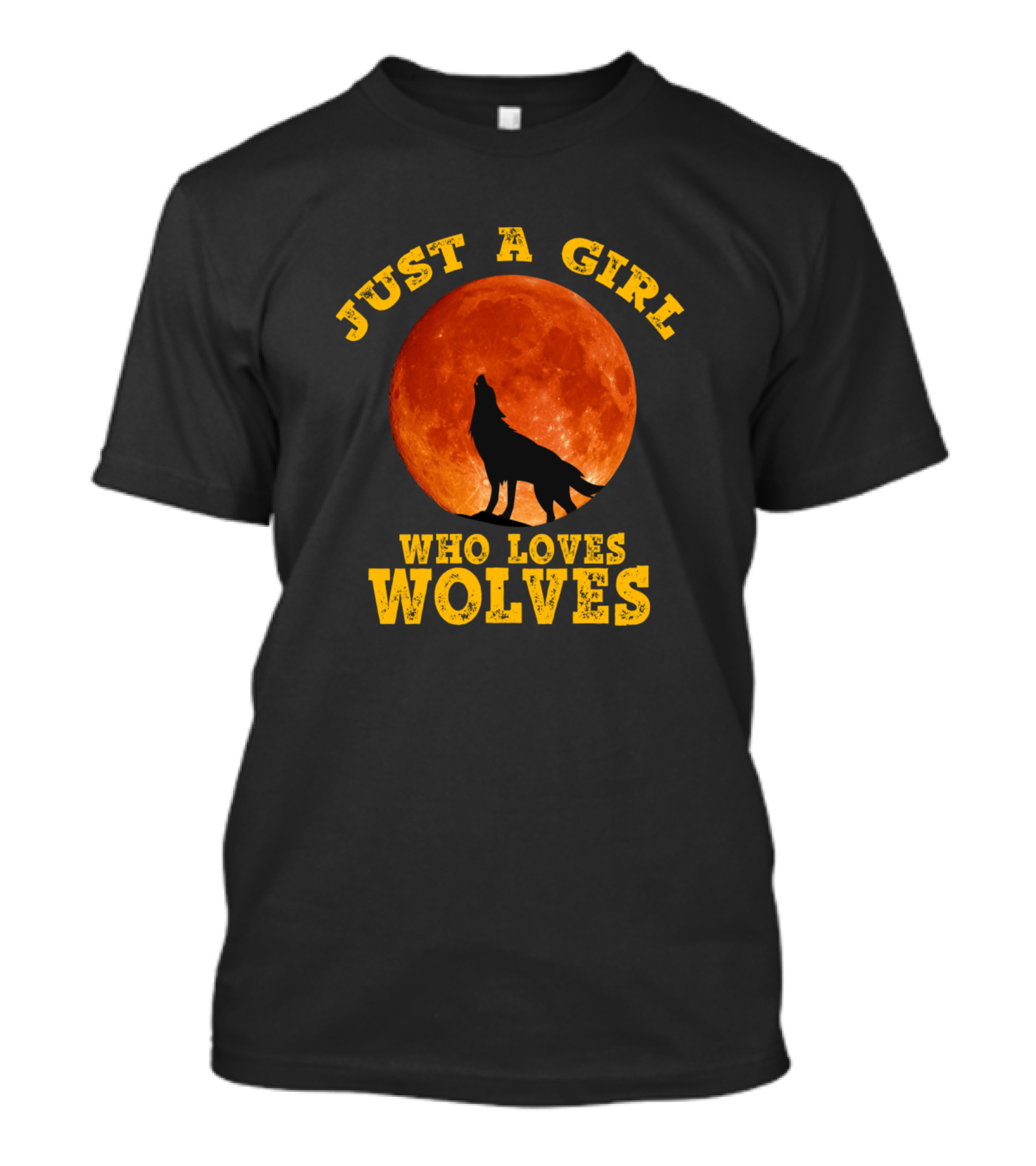 Just A Girl Who Loves Wolves Moon T-Shirt