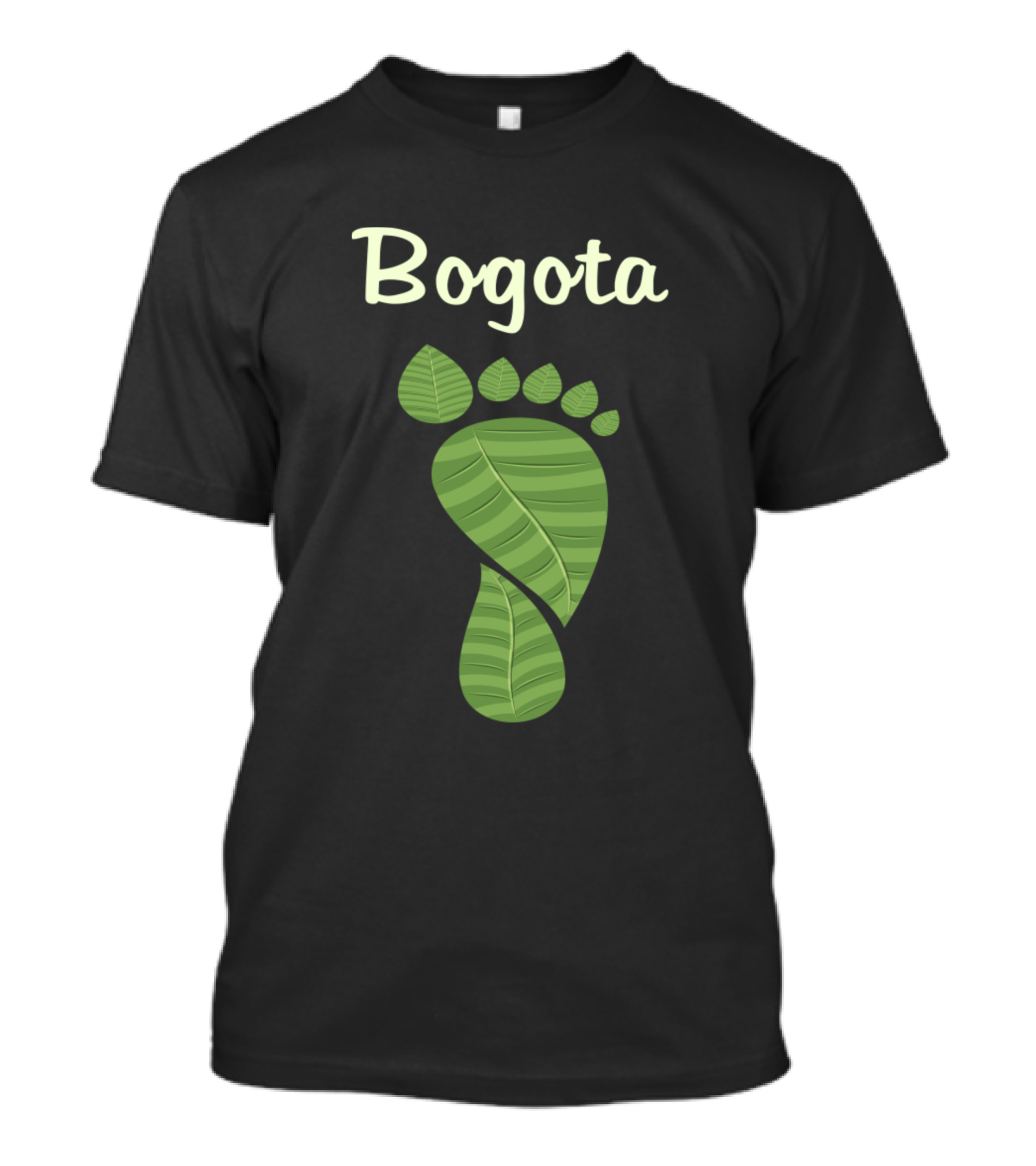 Bogota Leaves Footprint Green Leaf T-Shirt