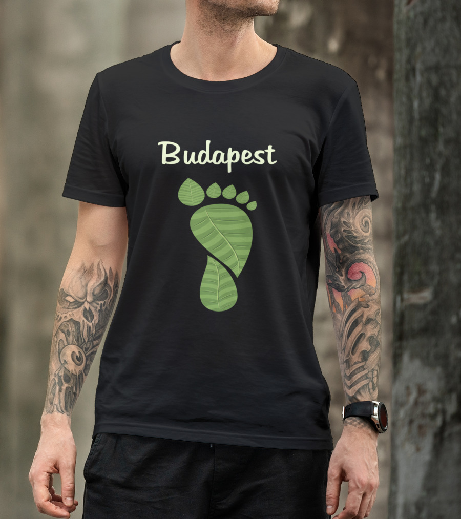 Budapest Leaf Footprint Green Eco Hungary T-Shirt