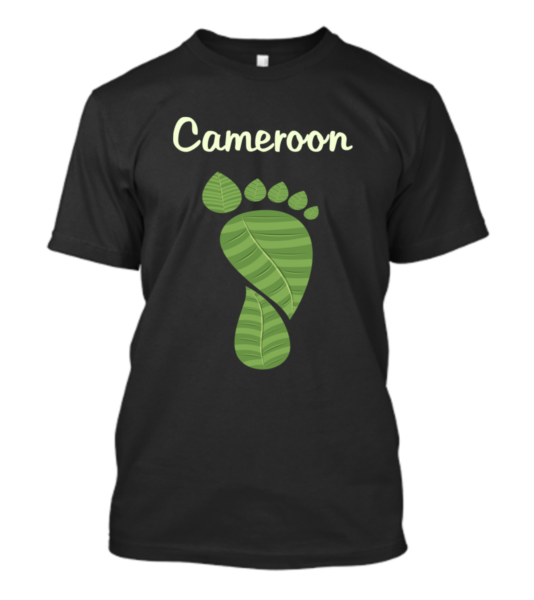 Cameroon Leaves Footprint Green Leaf T-Shirt
