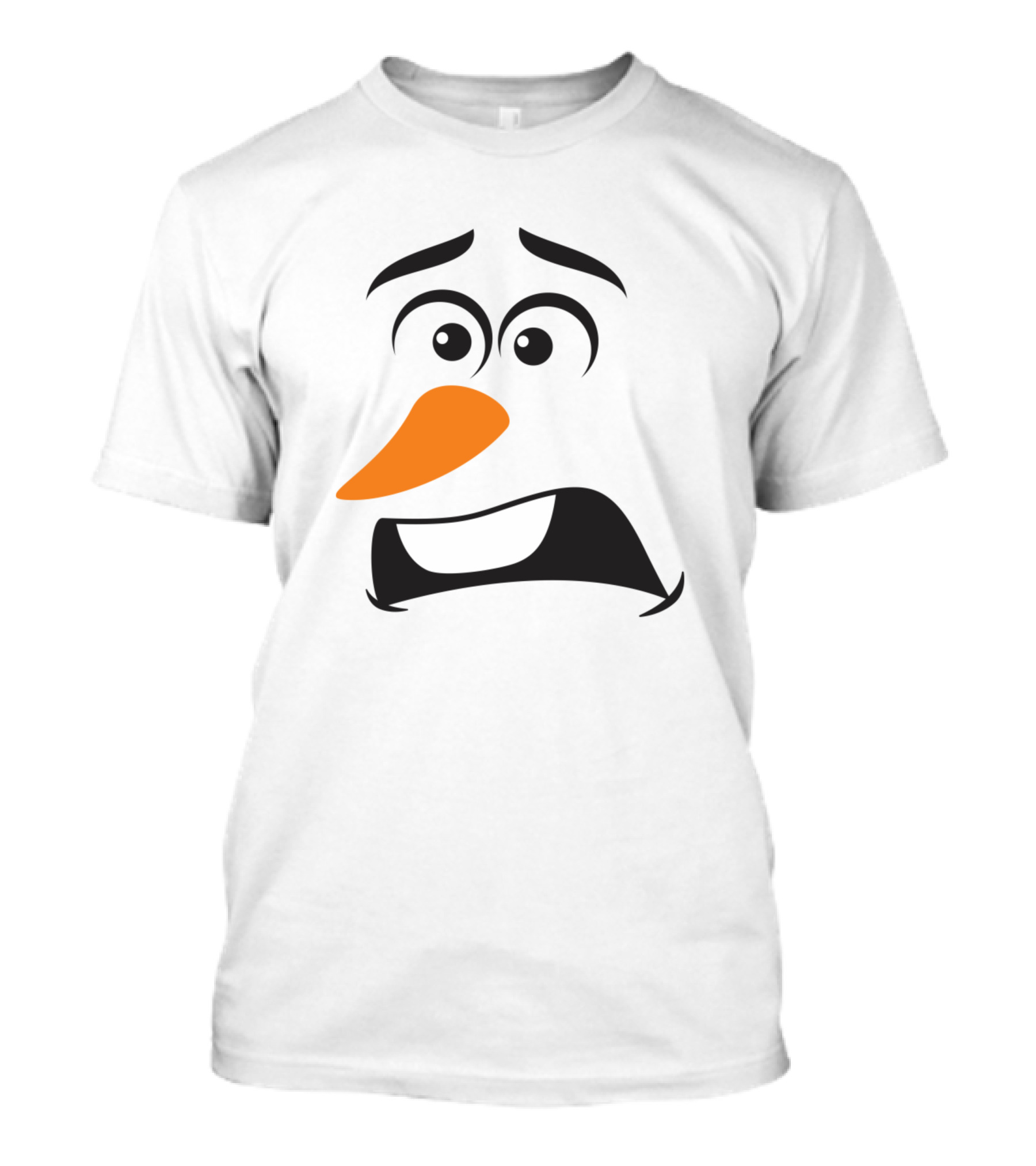 Anxious Snowman Carrot Nose Face Expression T-Shirt