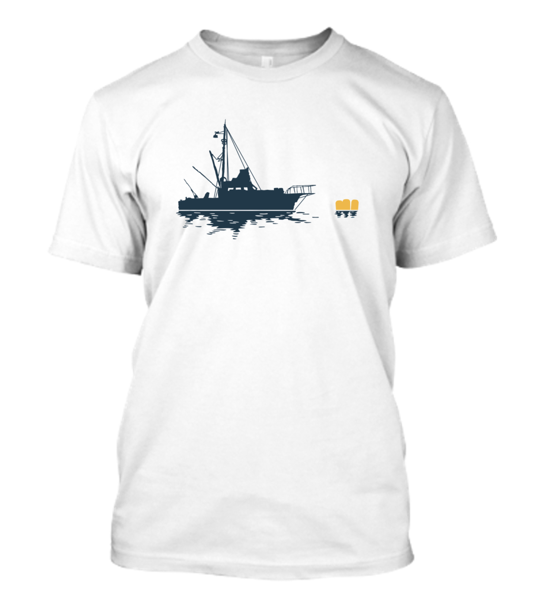 Barrels Boat And Water Reflection T-Shirt