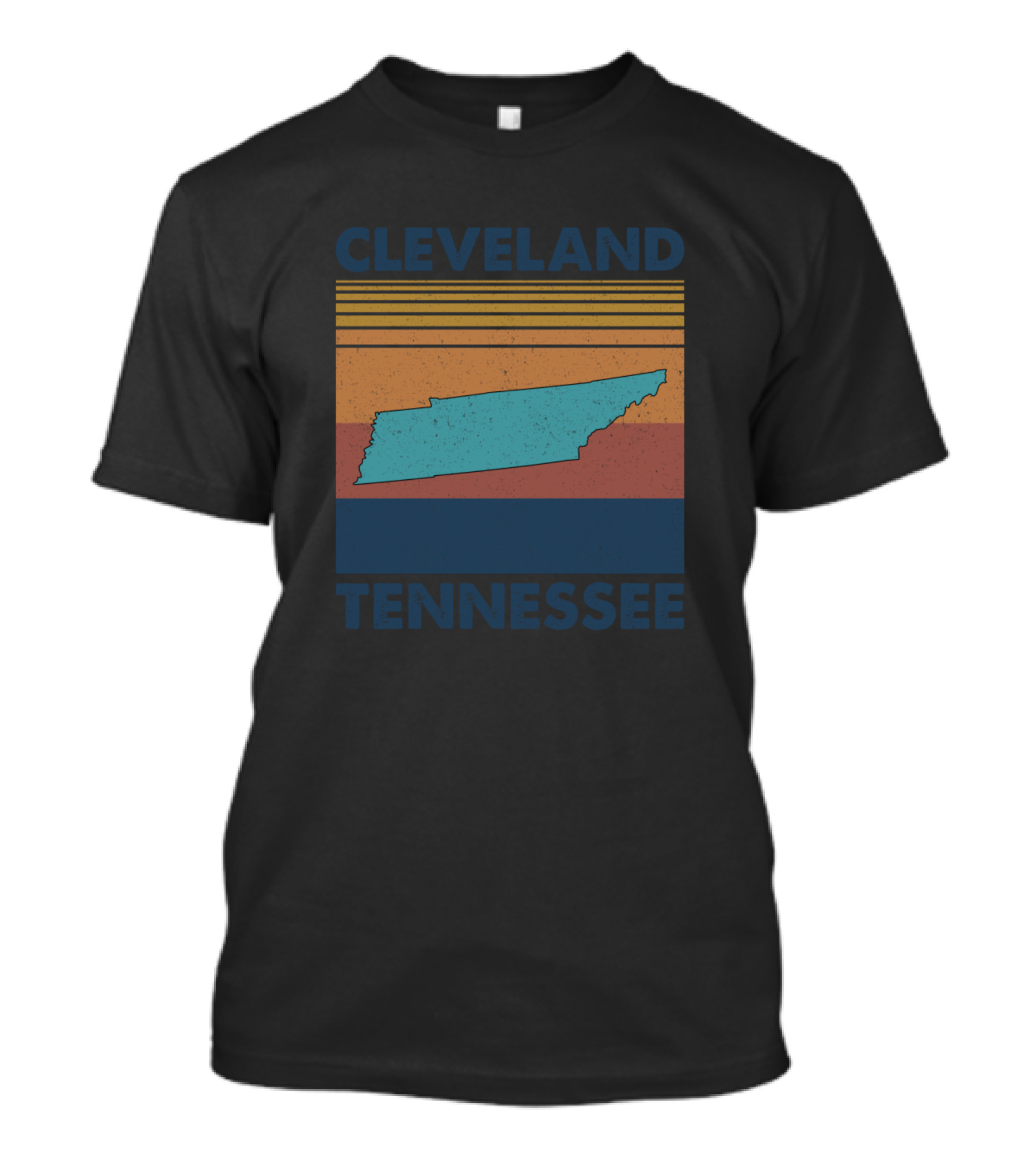 Cleveland Tennessee Retro State Map Vintage Lines T-Shirt