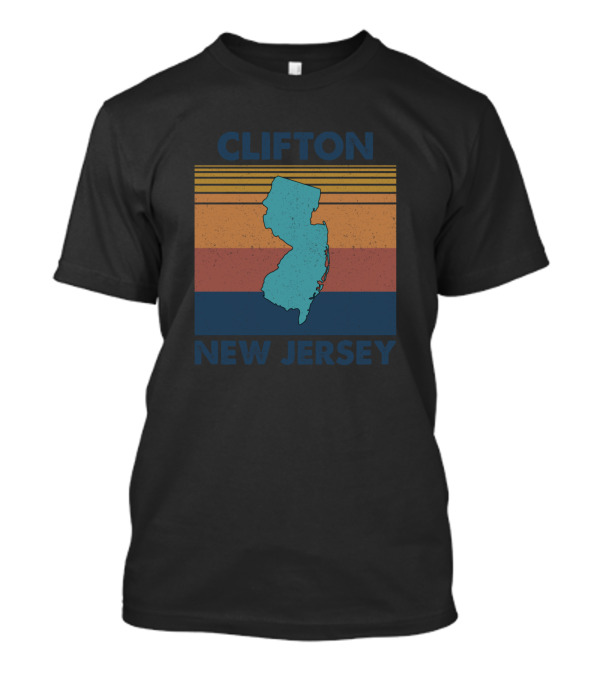 Clifton New Jersey Retro State Silhouette Stripes T-Shirt