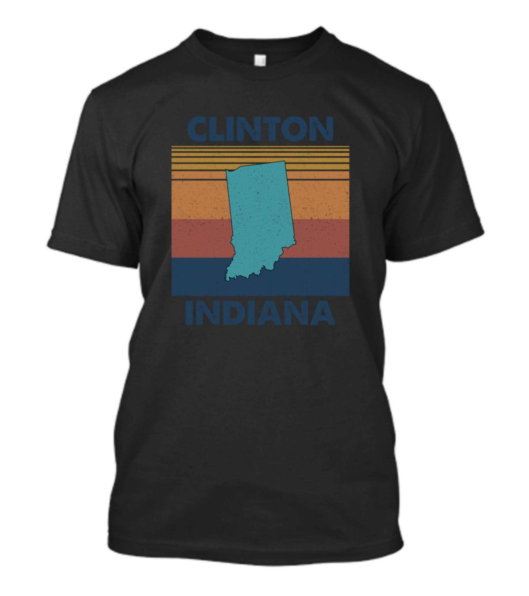 Clinton Indiana Vintage Retro Style With State T-Shirt