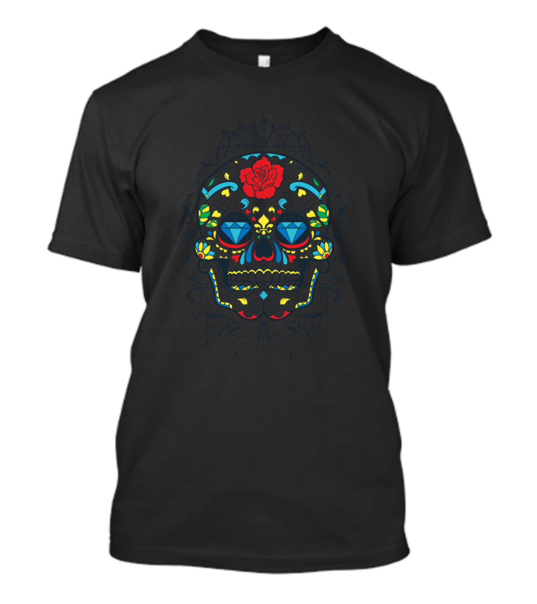 Colorful Skull Vibrant Floral Art For Skull Lover T-Shirt