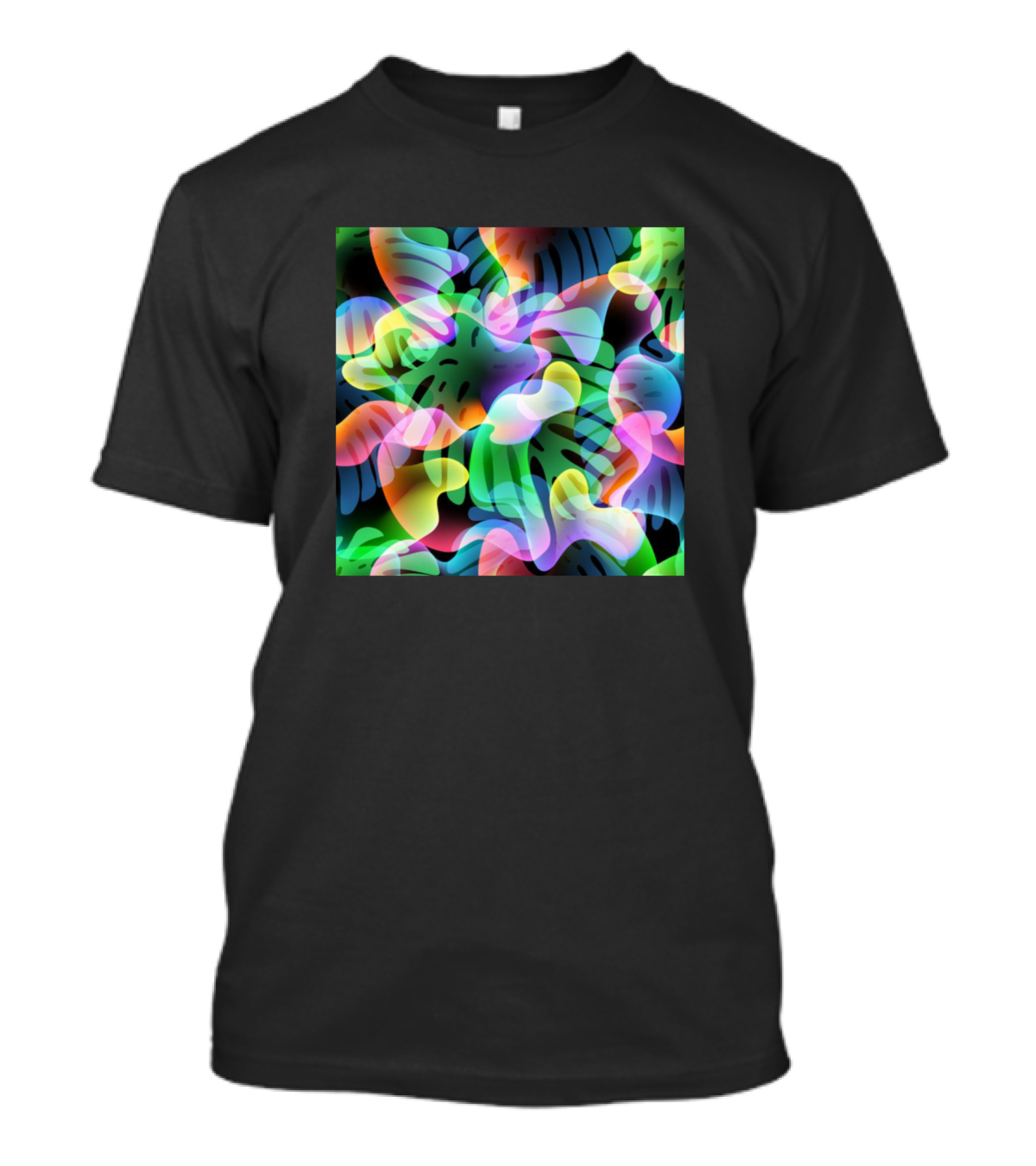 Colorful Neon Tropical Leaves T-Shirt