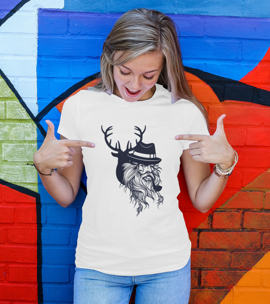 Cool Deer Hunter Awesome Deer Lover Vintage Hipster T-Shirt