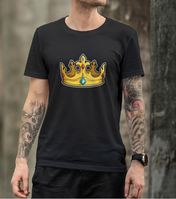 Crown Royalty New King Prince Princess Birthday Regal Gold Emblem T-Shirt