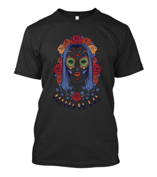 Fleurs Du Mal Flowers Of Evil Awesome Goth Culture Mask And Roses T-Shirt