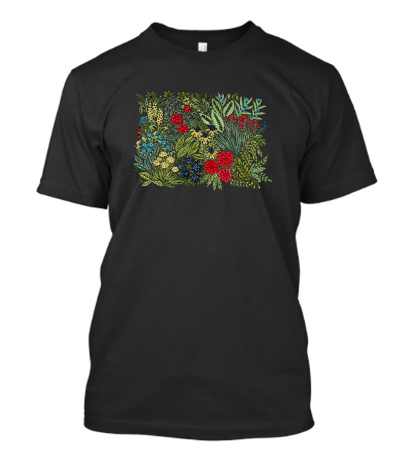 Flower Field Colorful Botanical Arrangement T-Shirt