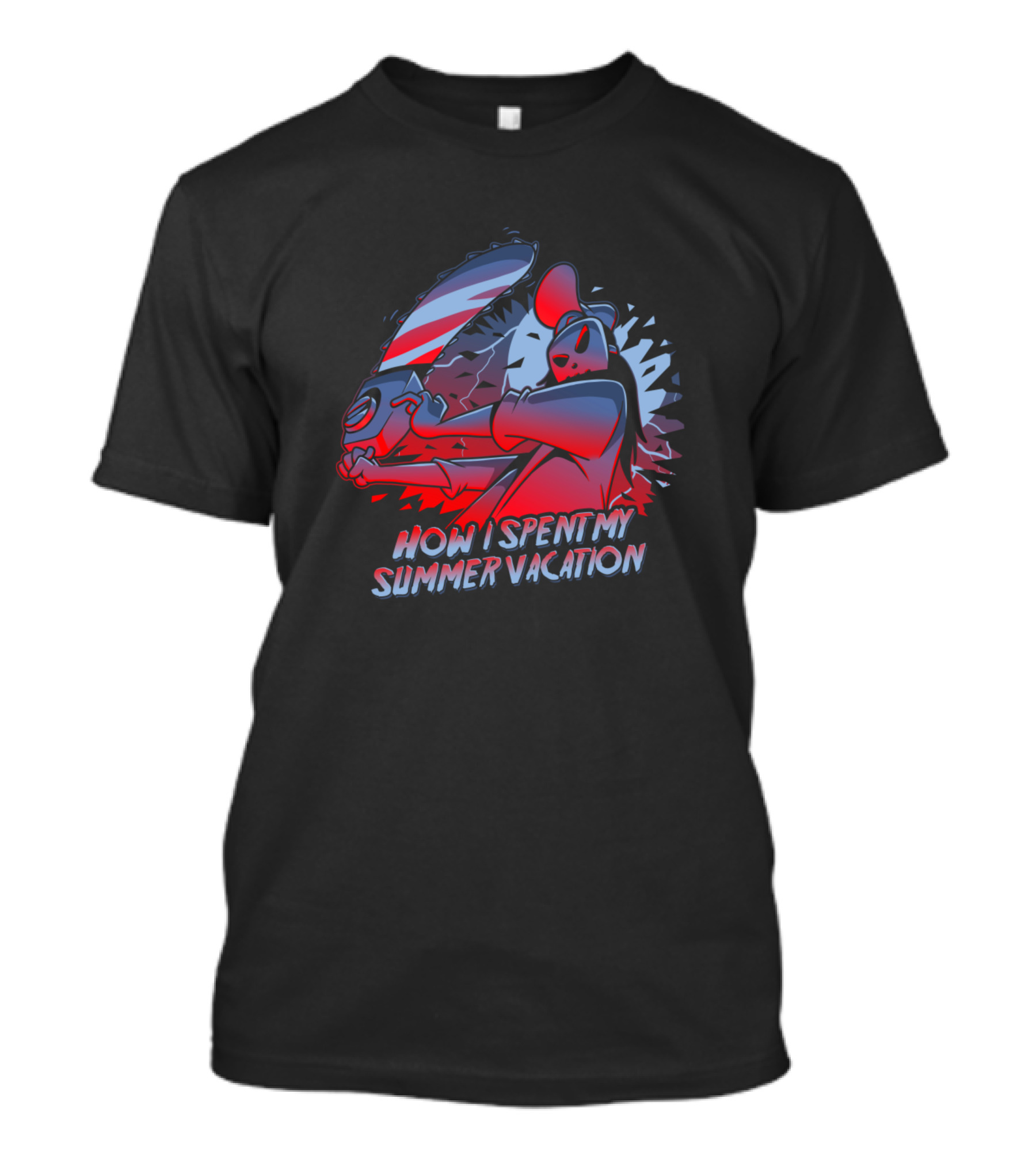 How I Spent My Summer Vacation Jason Hockey Mask Chainsaw T-Shirt