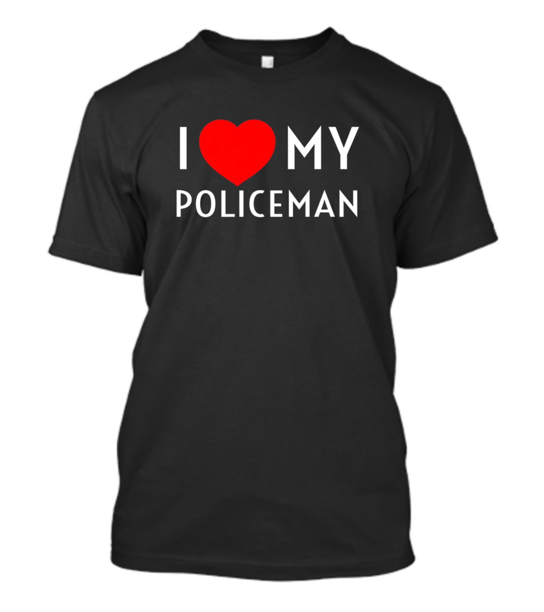 I Love My Policeman Red Heart Police Officer Girlfriend T-Shirt