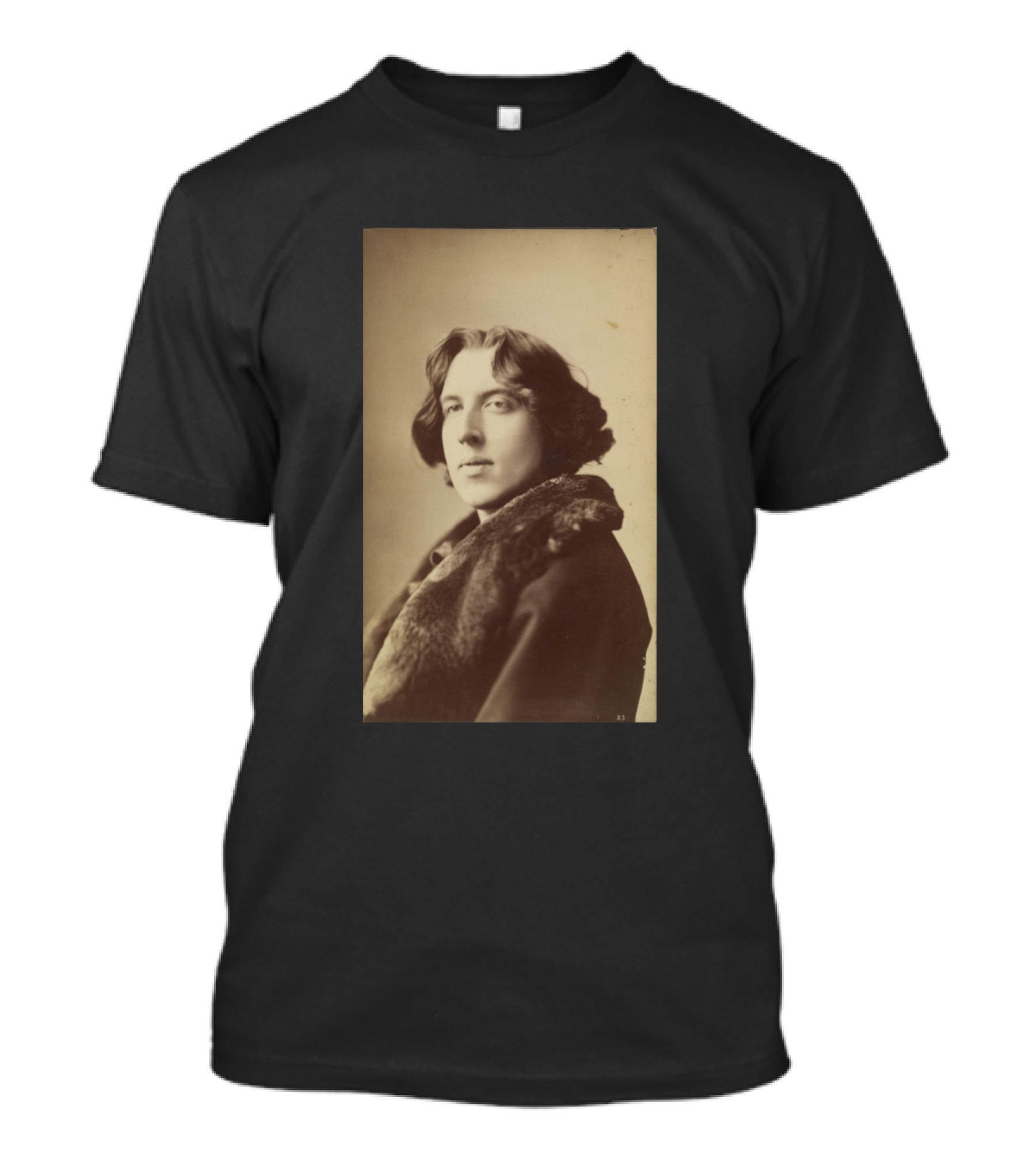 Oscar Wilde Vintage Portrait Fur Coat T-Shirt