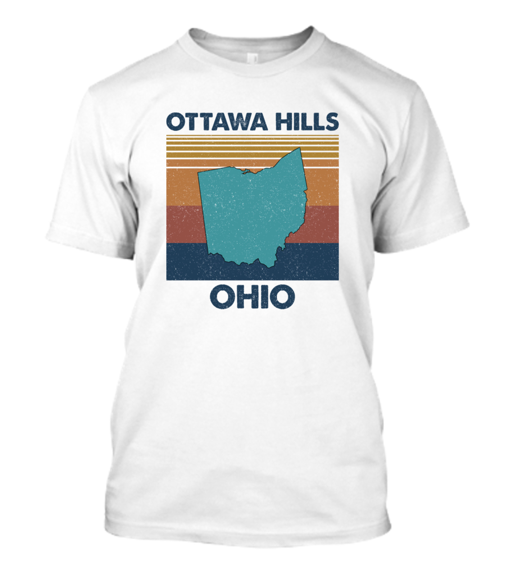 Ottawa Hills Ohio Vintage Stripes State T-Shirt