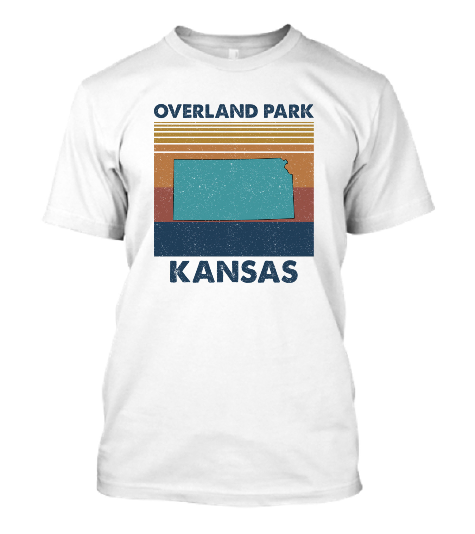 Overland Park Kansas Vintage State Outline T-Shirt
