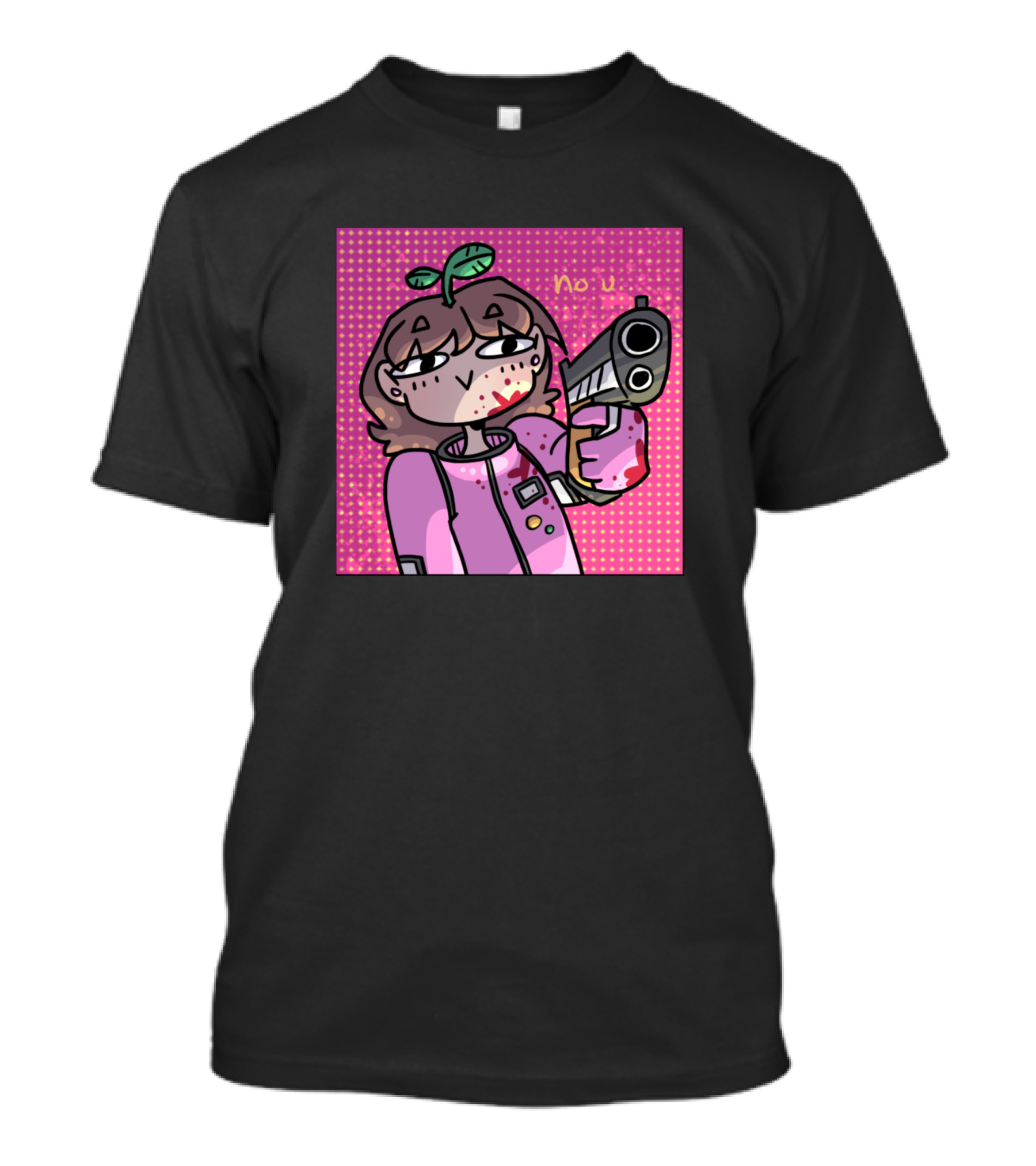 Pink Sus No U Gamer Character With Gun T-Shirt