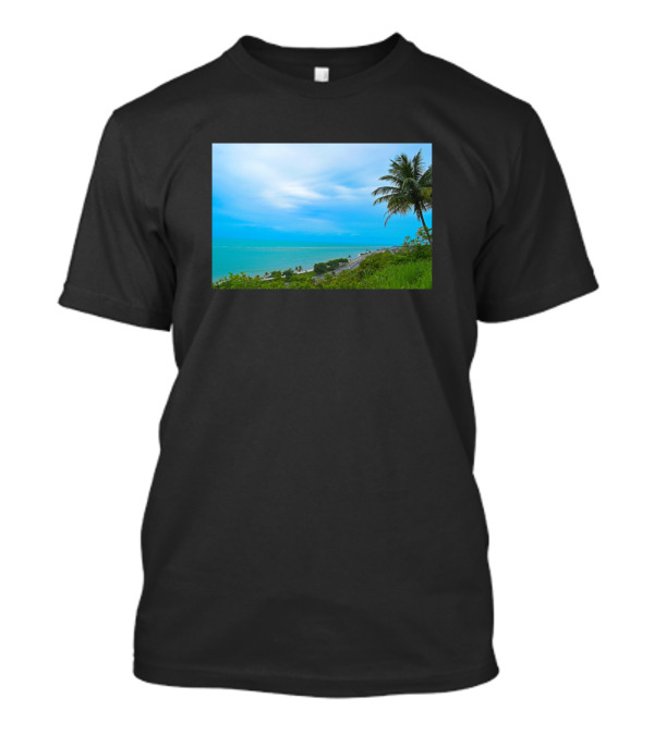 Quiet Beach Scene With Coconut Tree And Ocean View T-Shirt