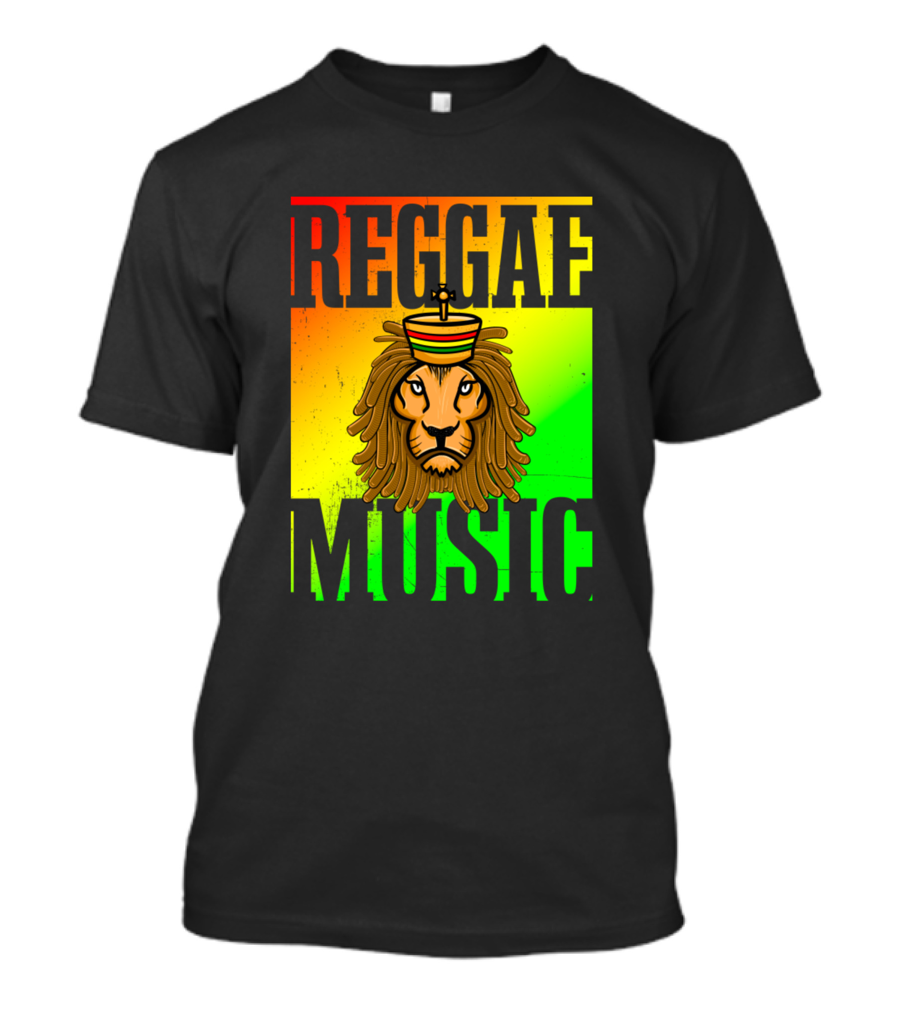Reggae Music Lion Of Judah With Rastafarian Colors T-Shirt