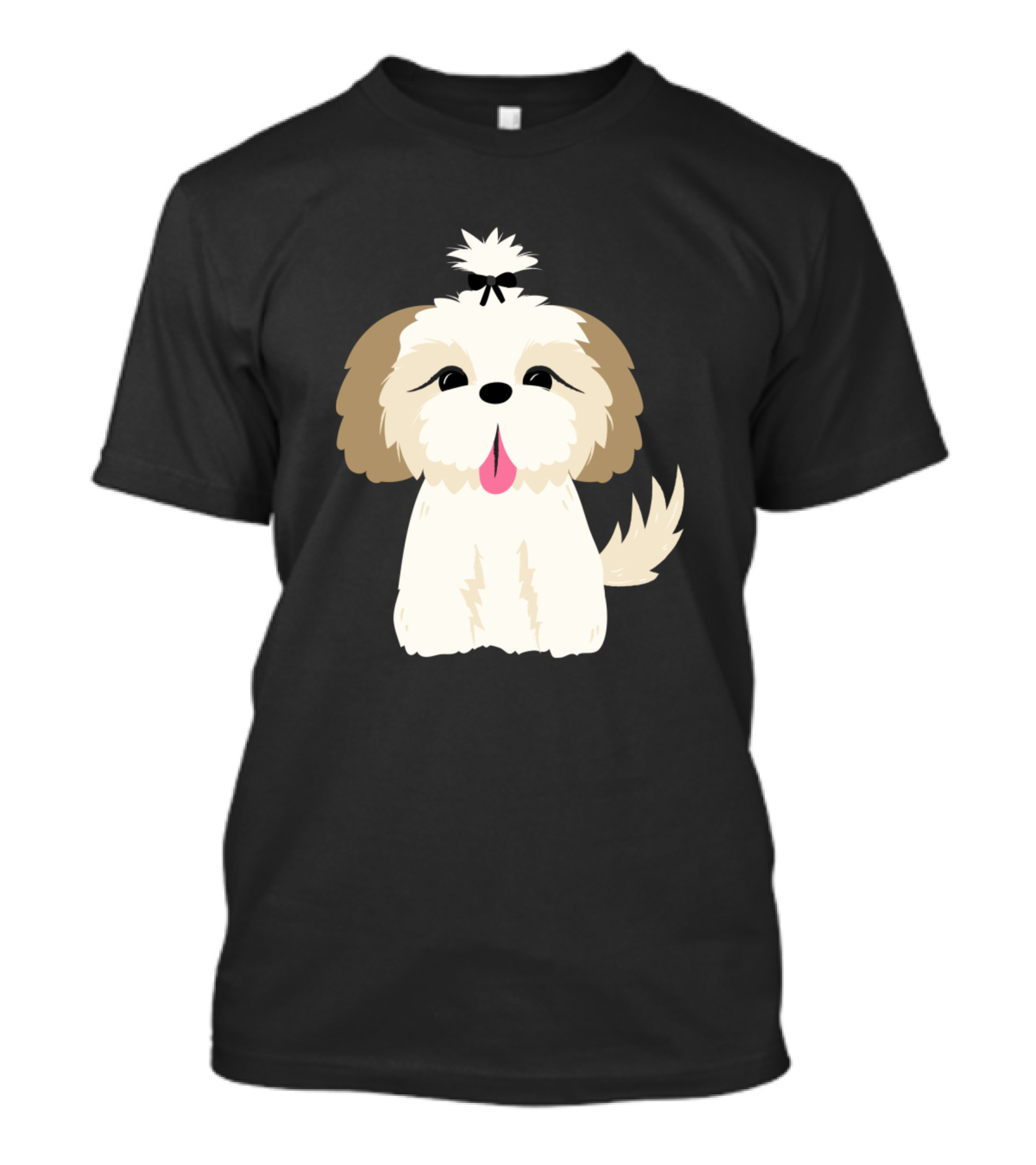Shih Tzu Dog With Pom-Pom Tail And Bow T-Shirt