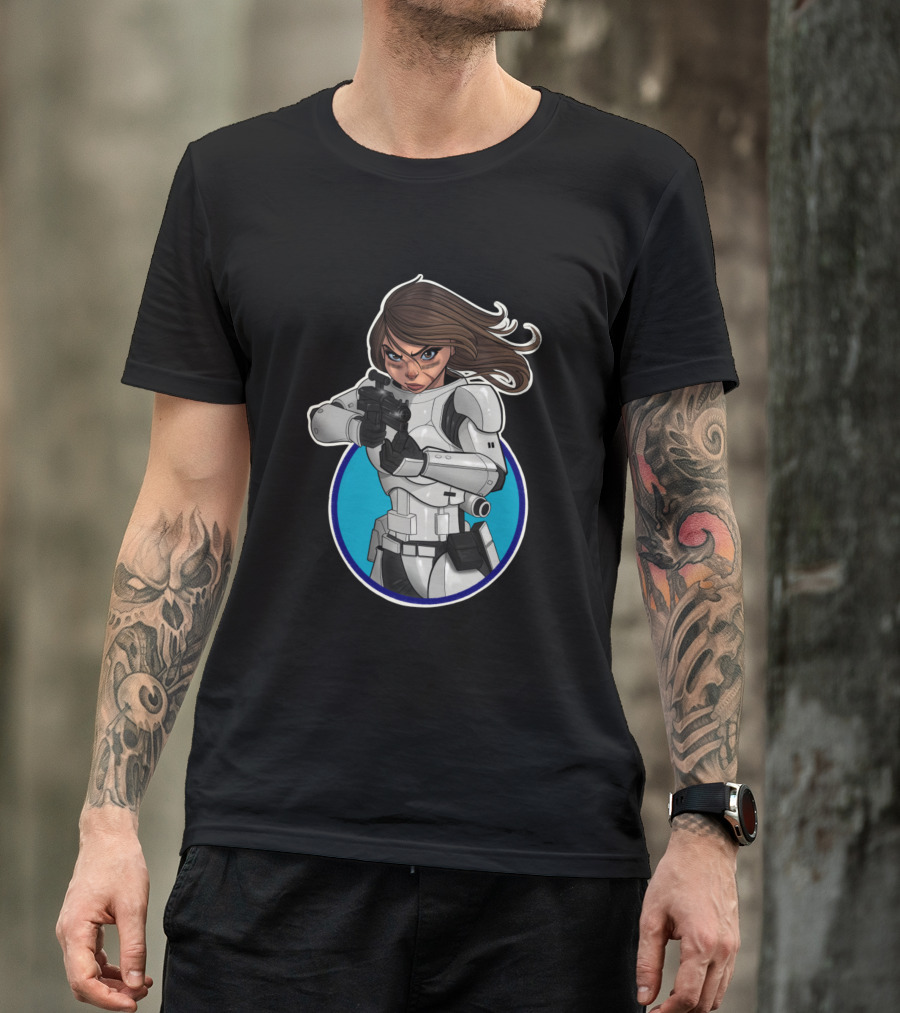 Stormtrooper Pin Up Female Warrior T-Shirt