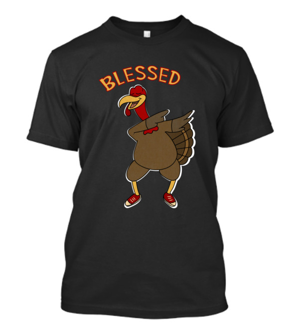 Thanksgiving Blessed Dabbing Turkey Funny T-Shirt