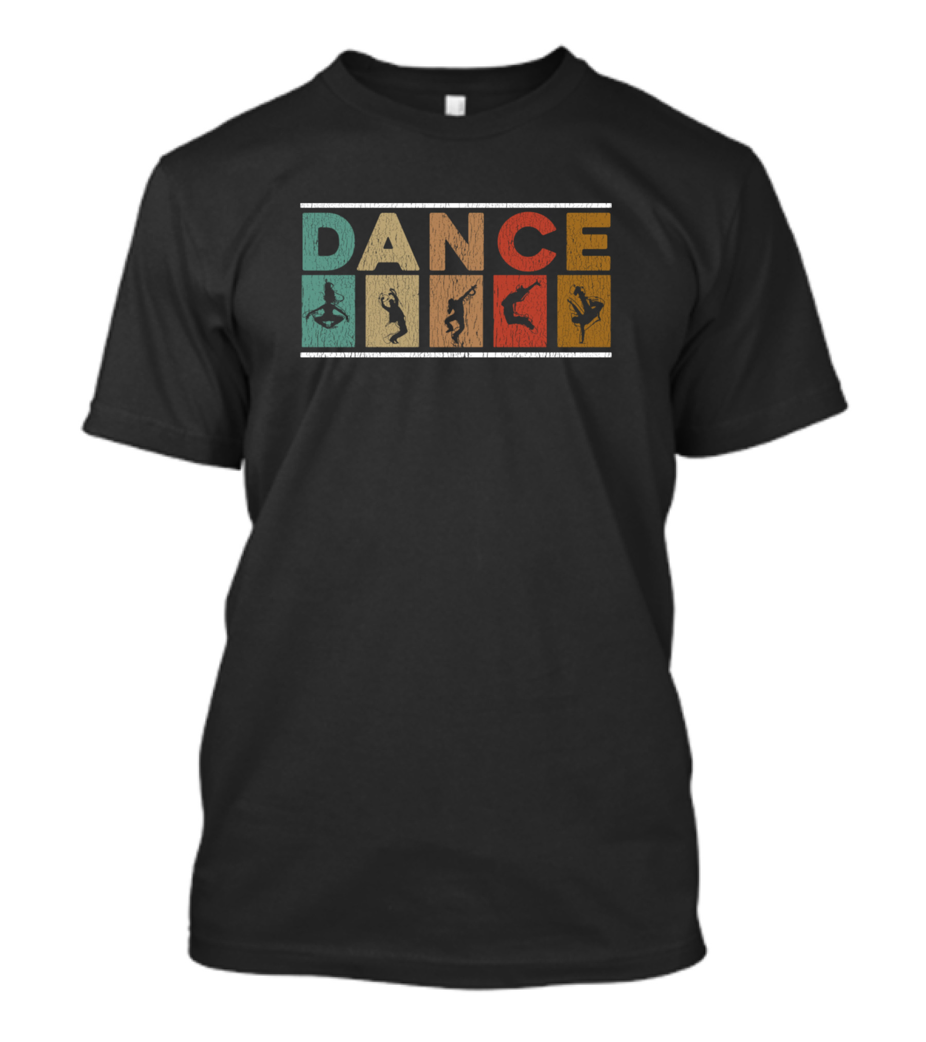Vintage Dance Lover Dancing Enthusiast Retro Silhouette Blocks T-Shirt