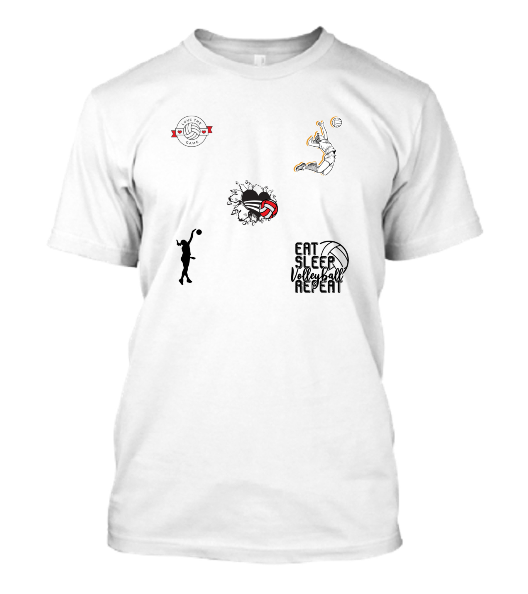 Eat Sleep Volleyball Love The Game Repeat T-Shirt