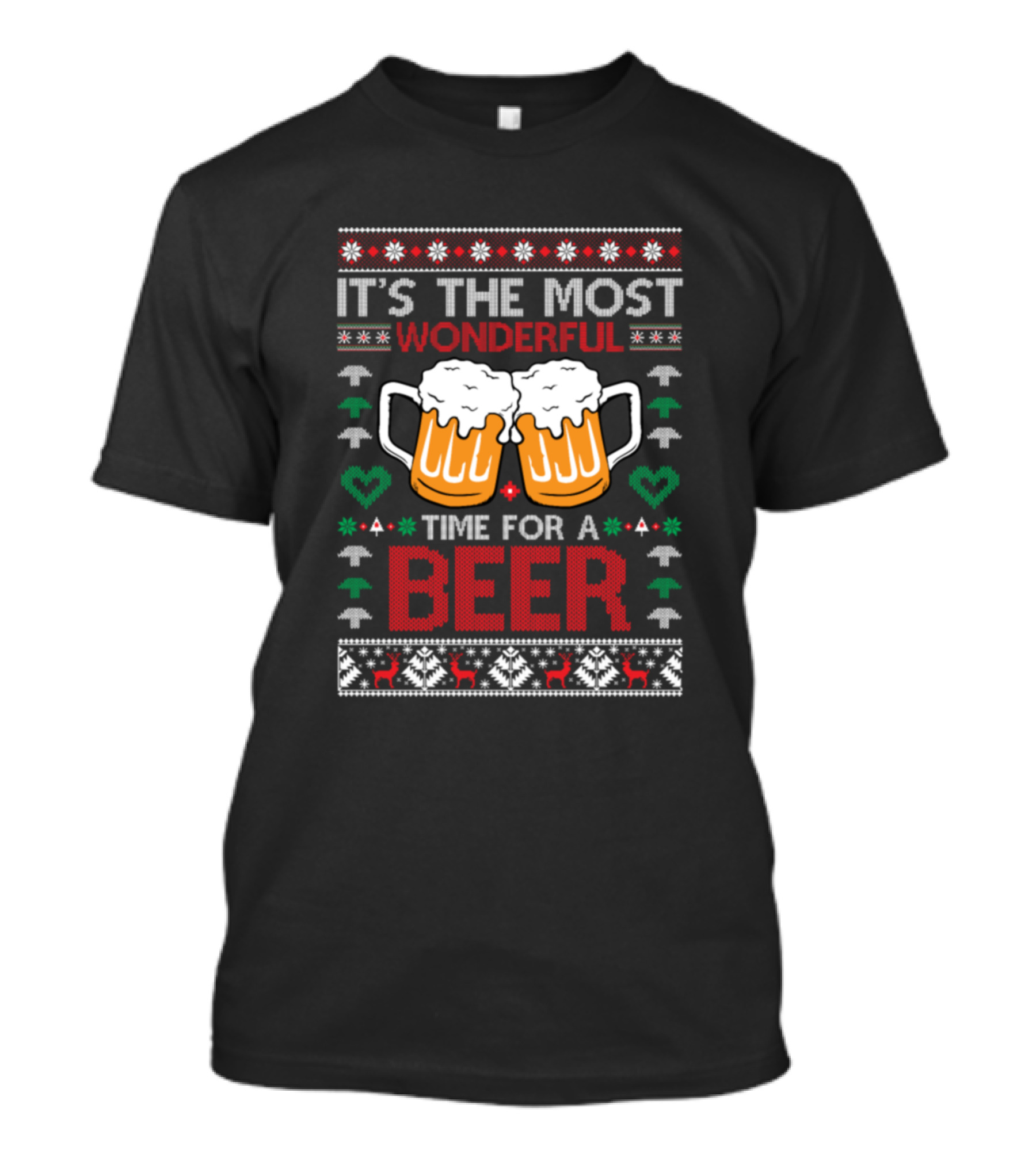 It's The Most Wonderful Time For A Beer Ugly Christmas T-Shirt