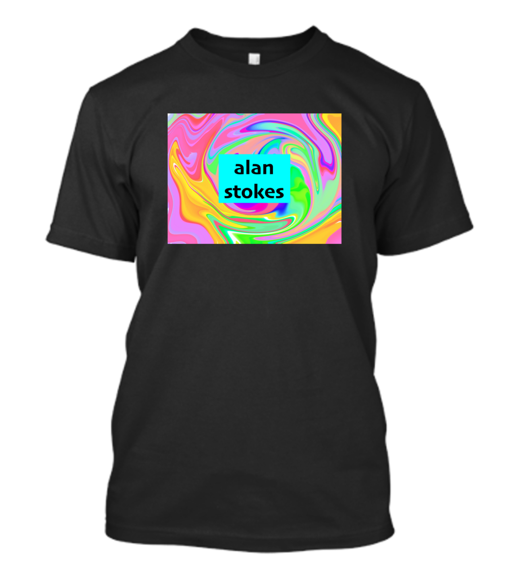 Alan Stokes Psychedelic Swirl Vibrant Colors T-Shirt