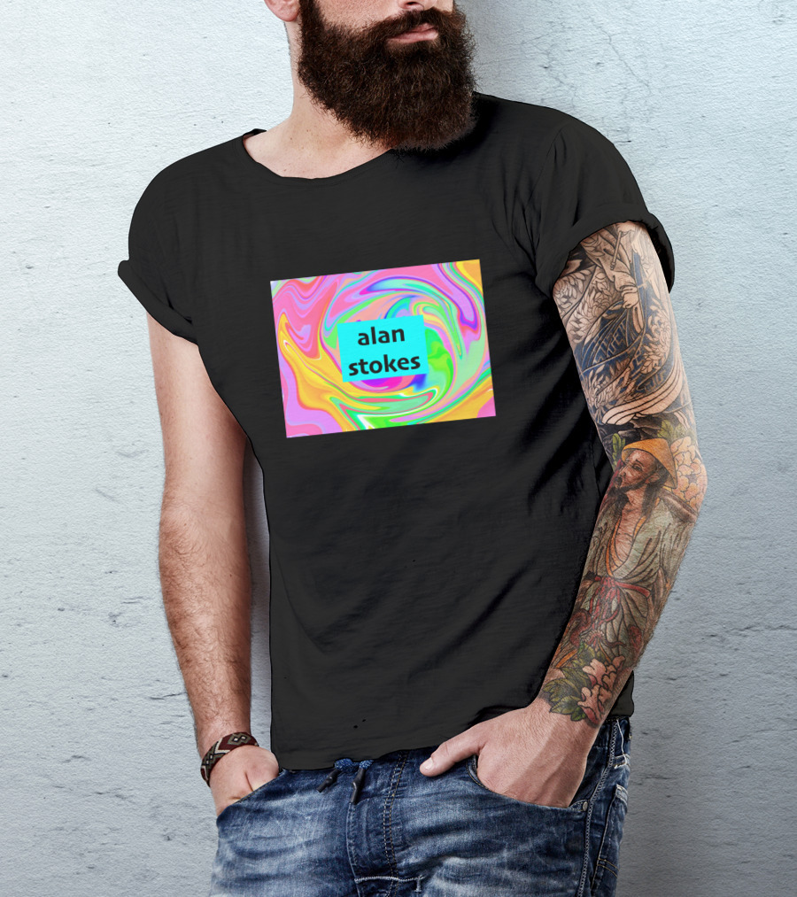 Alan Stokes Psychedelic Swirl Vibrant Colors T-Shirt