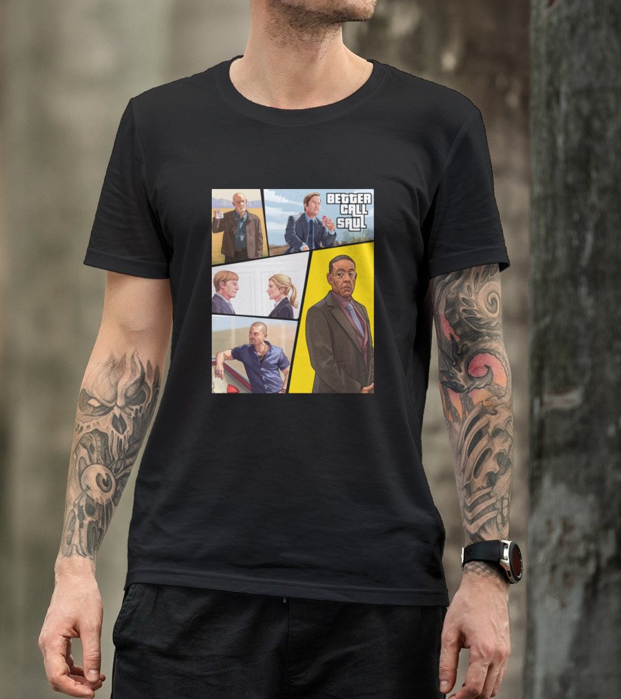 Better Call Saul Grand Theft Auto Style Characters Collage T-Shirt