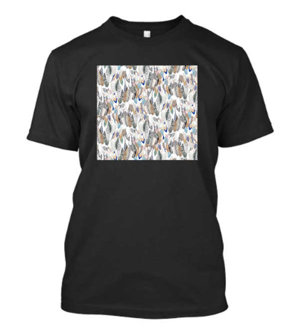Bird Feather Motif Pattern Multicolor Feather T-Shirt