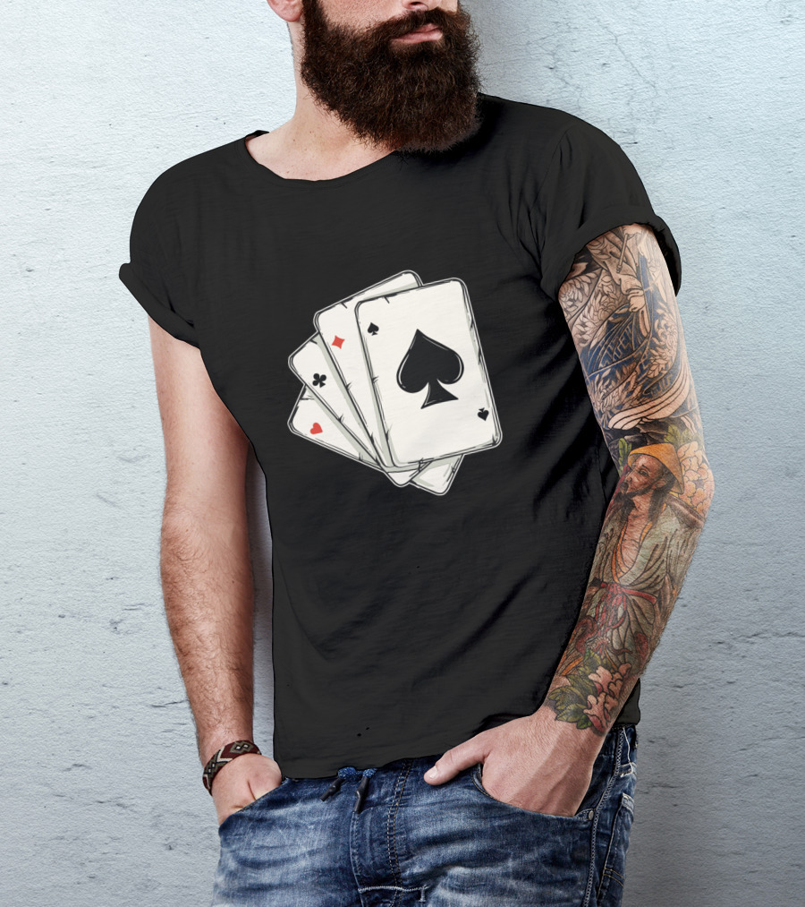 Blackjack Poker Texas Holdem Spade Club Diamond Card Player T-Shirt
