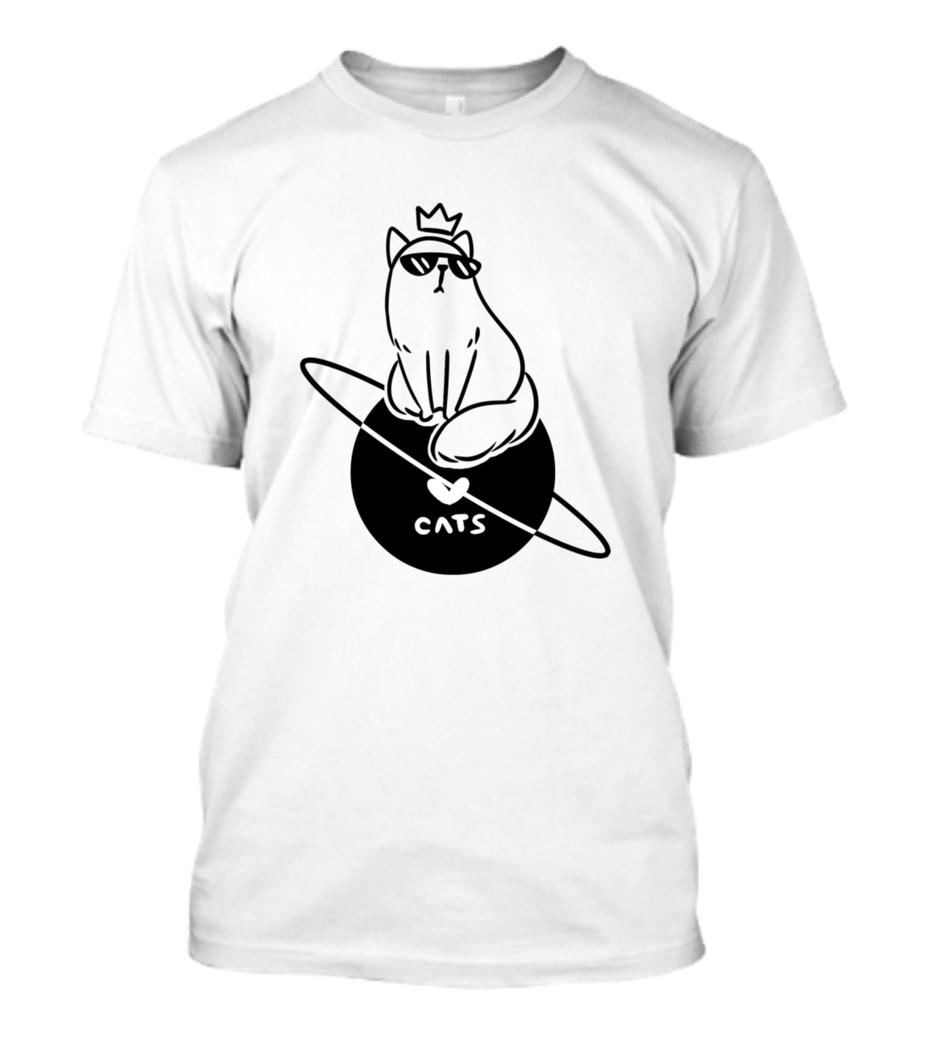 Cool Cats Are Kings On Planet With Heart Crown T-Shirt