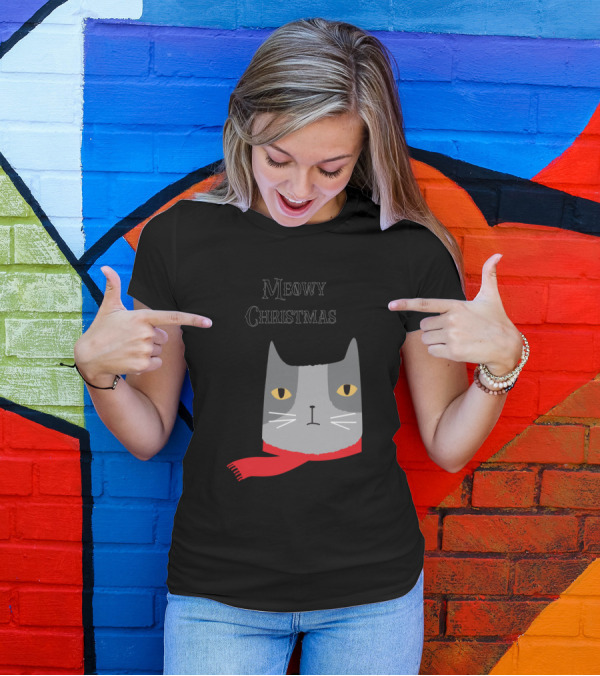 Meowy Christmas Cat Lover T-Shirt