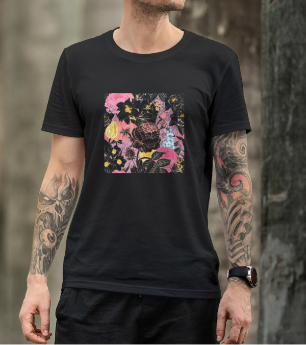 Blooming Floral Pattern In Rich Colors T-Shirt